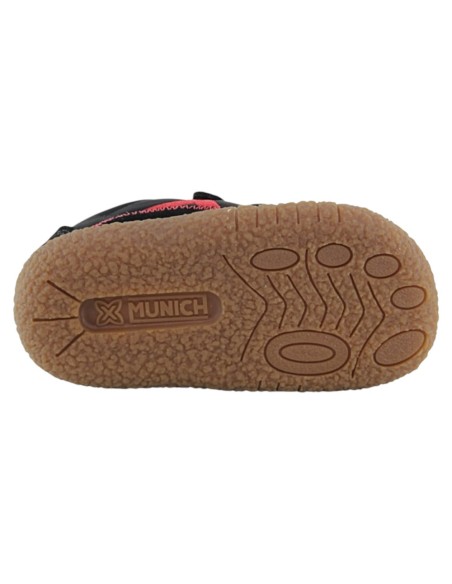 Zapatillas barefoot Munich Baby Koda Negro-Rojo
