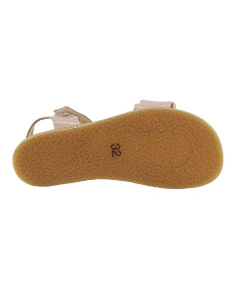 Sandalias Flexi Nens Barefoot velcro Rosa Metalizado