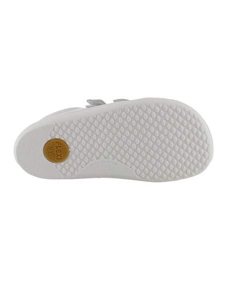 Zapatillas de piel barefoot Flexi Nens 9000-R Blanco