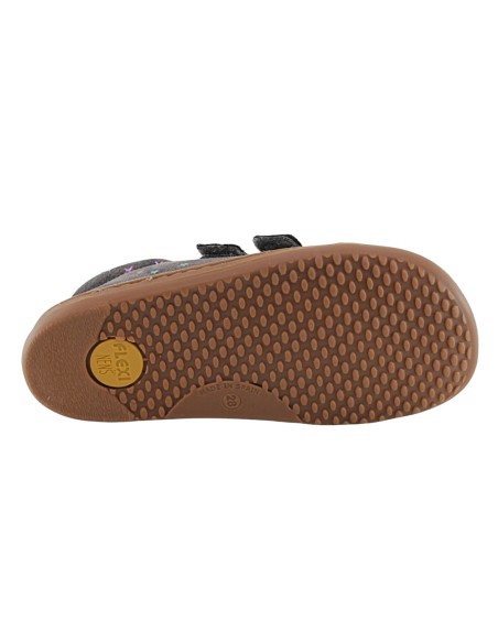 Zapatos barefoot Flexi Nens 9001-R Gris estrellas