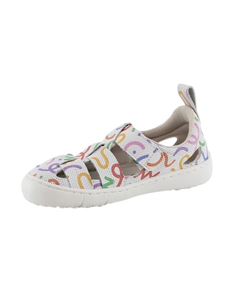 Sandalia respetuosa cerrada Coqueflex Blanco Multicolor