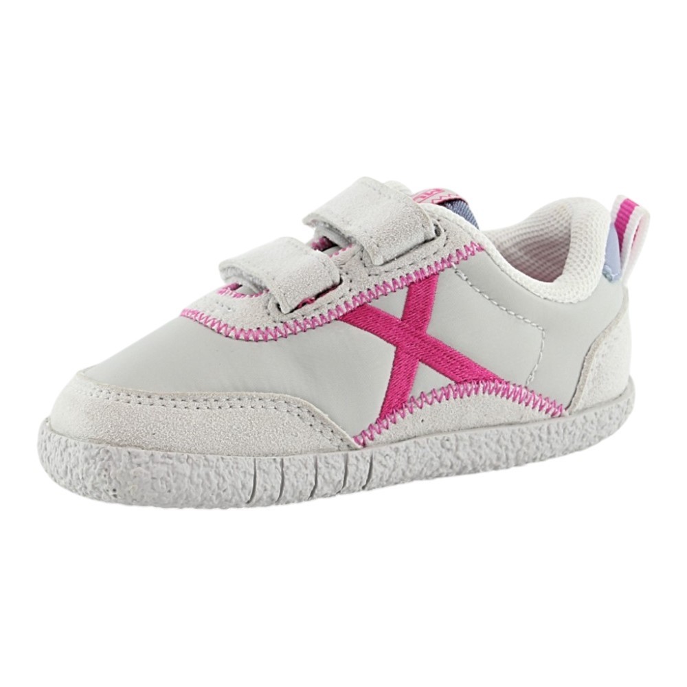 Zapatillas barefoot Munich Baby Koda Blanco-Fucsia