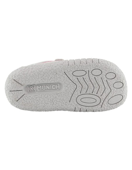 Zapatillas barefoot Munich Baby Koda Blanco-Fucsia