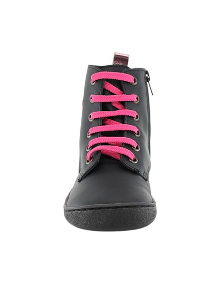 Botines barefoot Flexi Nens 9086-R Negro estrella rosa