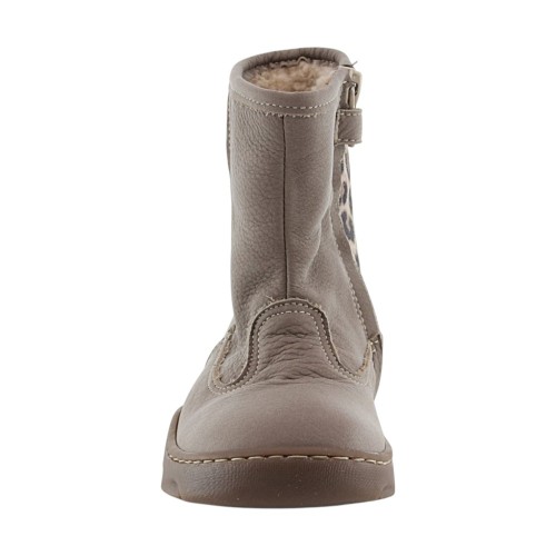 Bota barefoot Andanines Taupe-Leopardo borrego interior 2