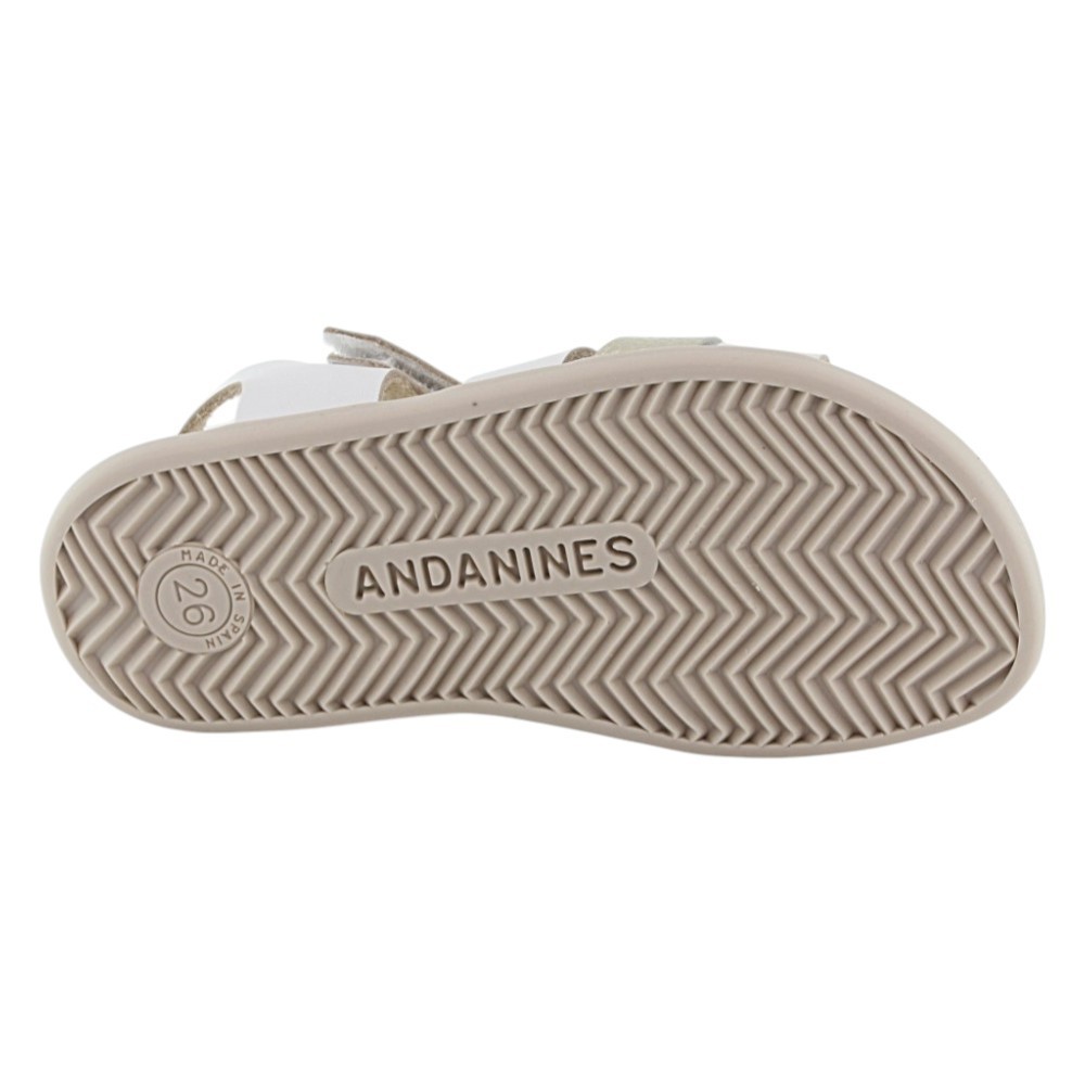 Sandalias respetuosas Andanines 251648 Blanco-Oro