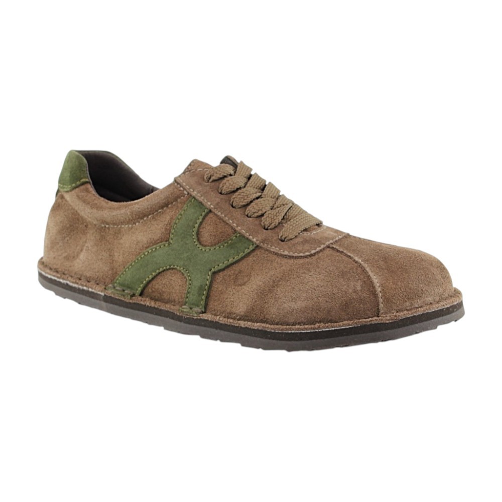 Zapatos barefoot Boston Serraje Marrón-Verde