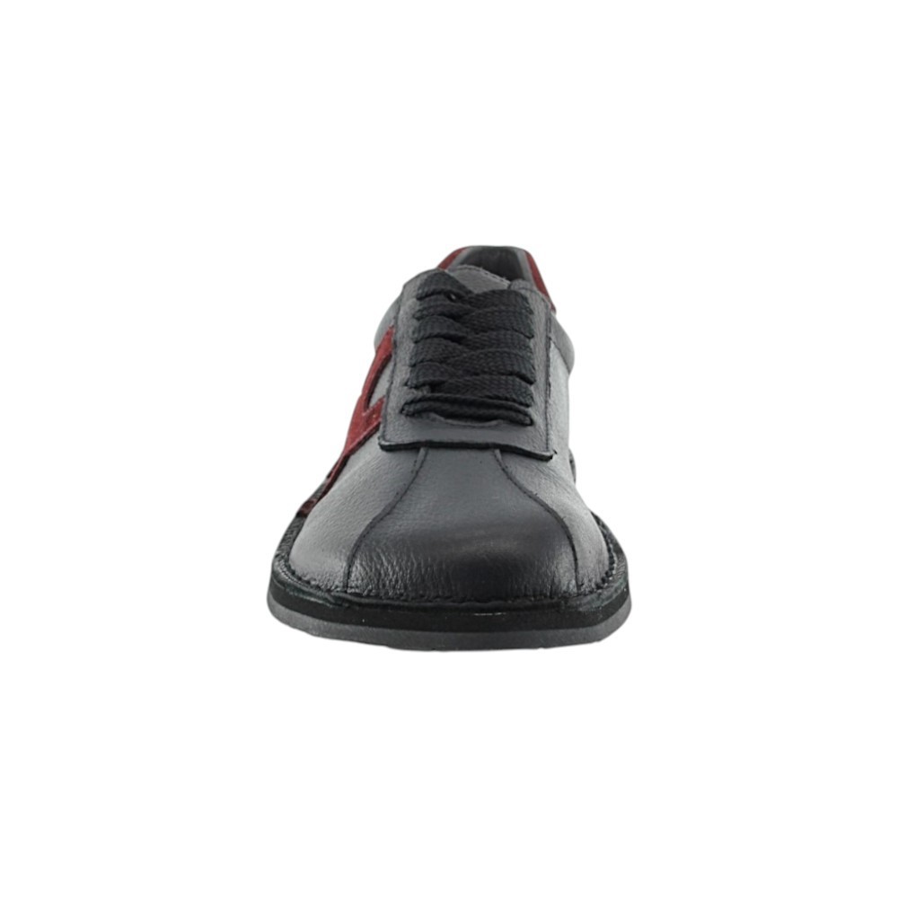 Zapatos barefoot Boston piel Negro-Granate