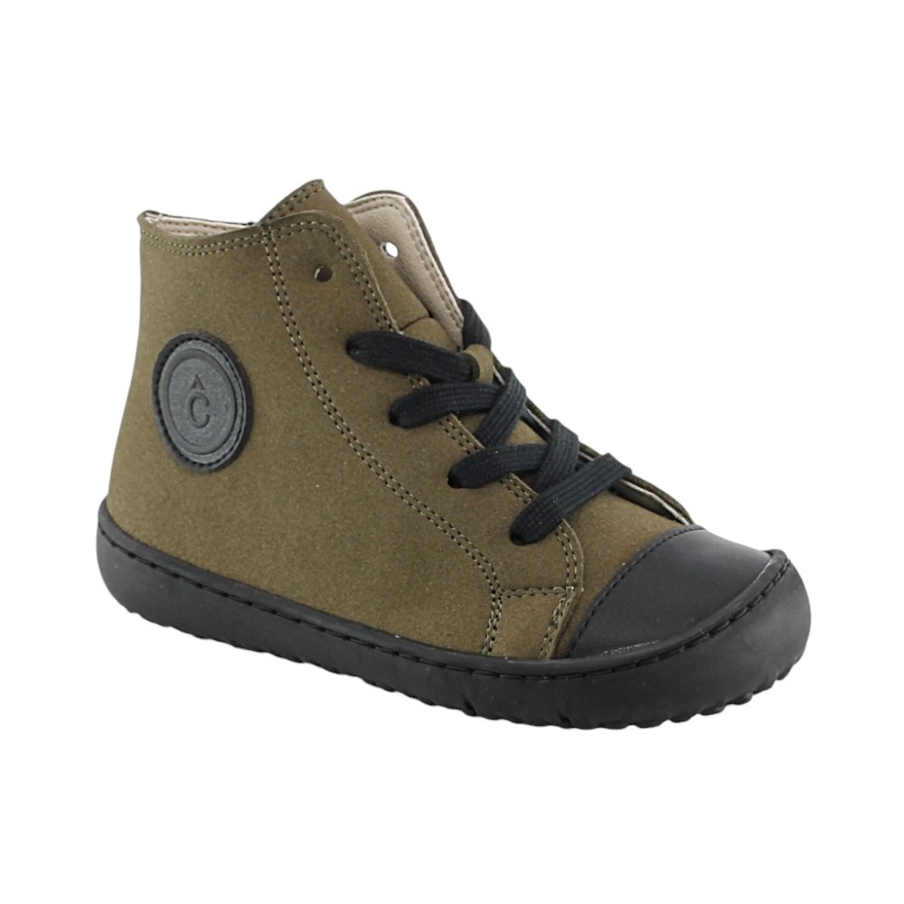 Botines barefoot Coqueflex 15509 Militar cordones y cremallera