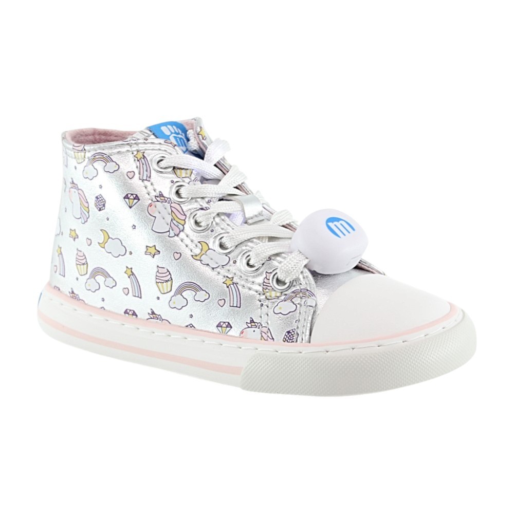 Zapatillas con luces barefoot Mustang Free Unicornio Plata