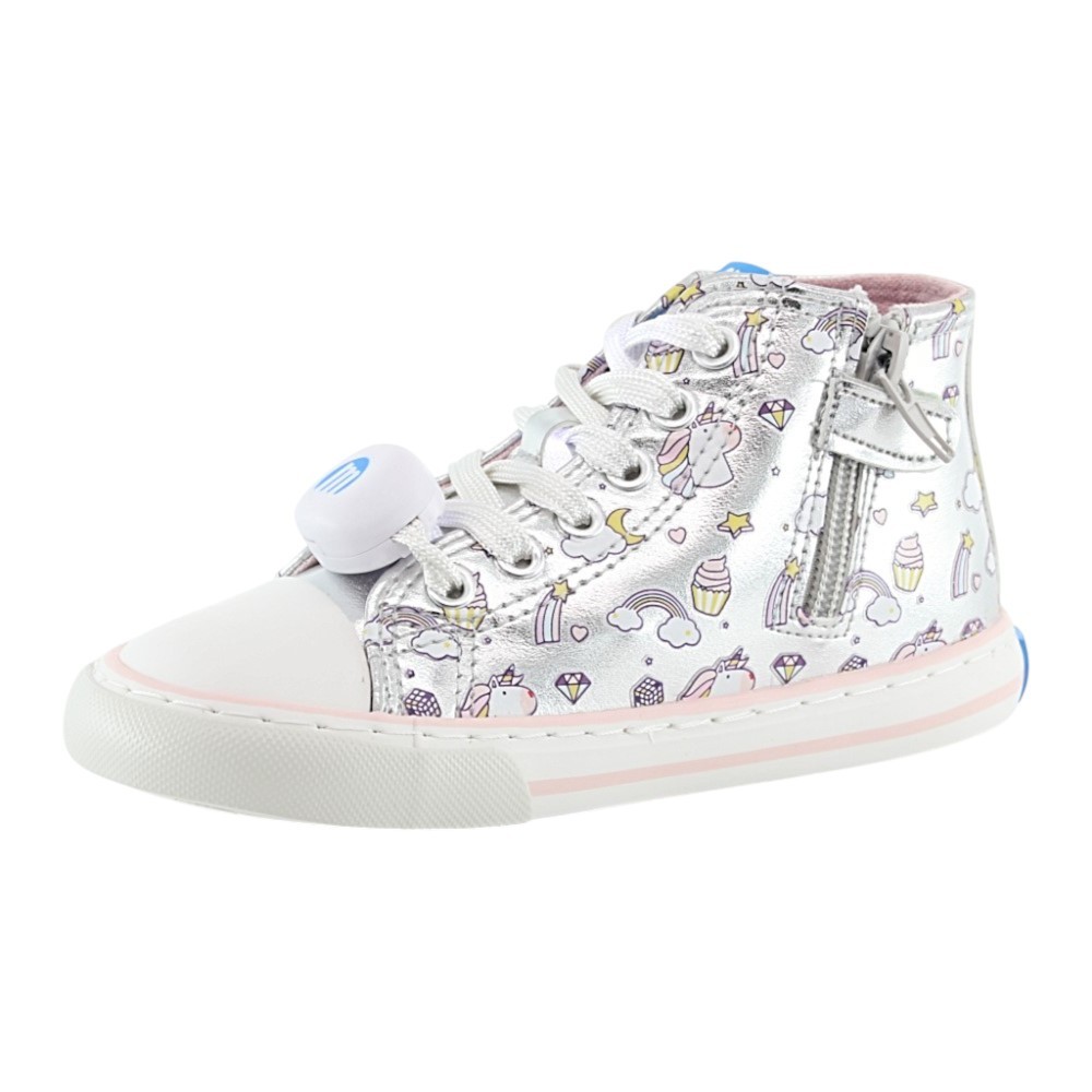 Zapatillas con luces barefoot Mustang Free Unicornio Plata