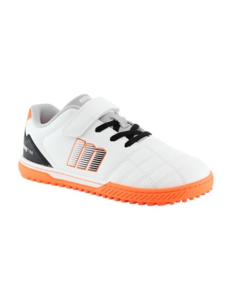 Zapatillas futbol 7 barefoot Mustang free 49323 Blanco-Naranja