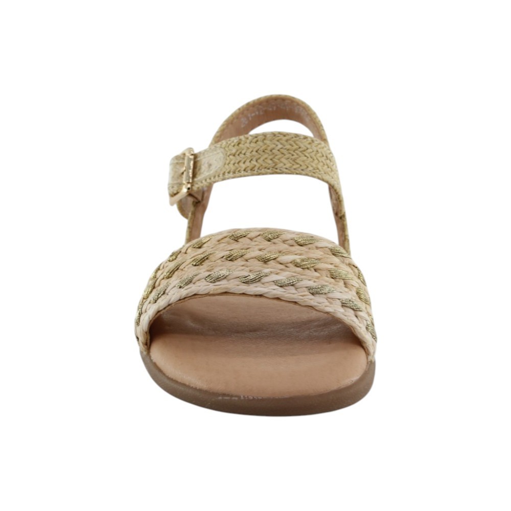 Sandalias veganas barefoot Mustang Maria Raffia Champagne