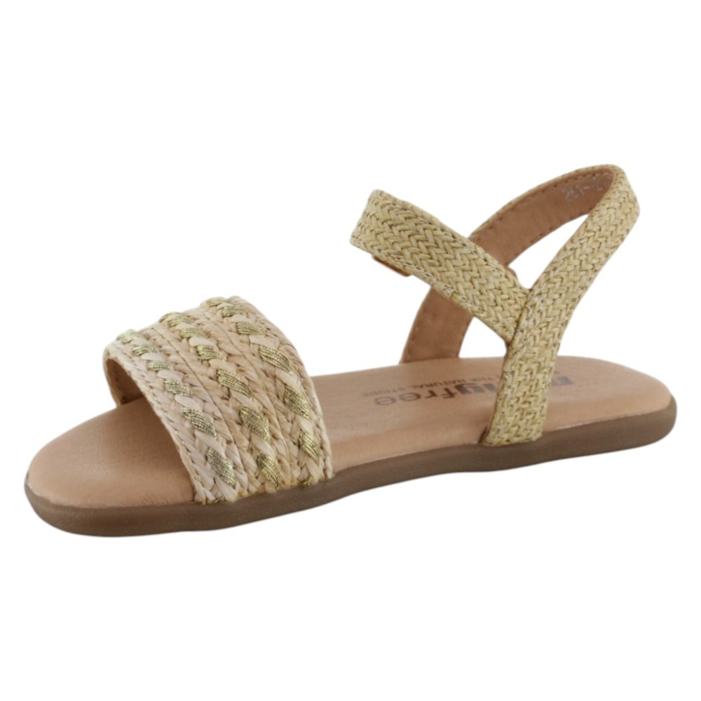 Sandalias veganas barefoot Mustang Maria Raffia Champagne