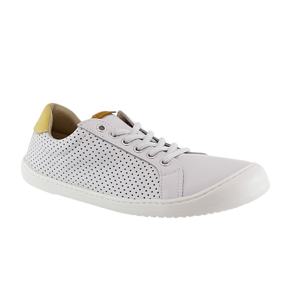 Zapatos barefoot Flexi Nens S-8412-R Picado Blanco-Amarillo