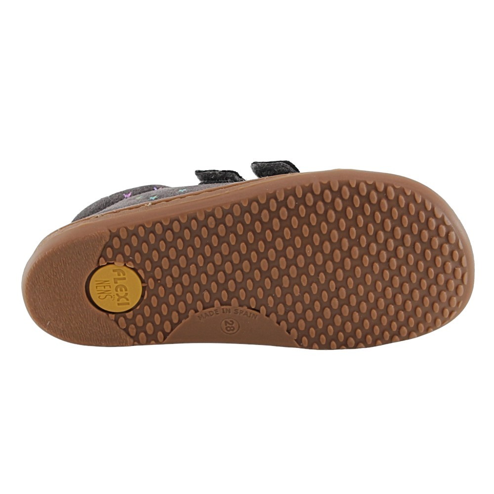 Zapatos barefoot Flexi Nens 9001-R Gris estrellas
