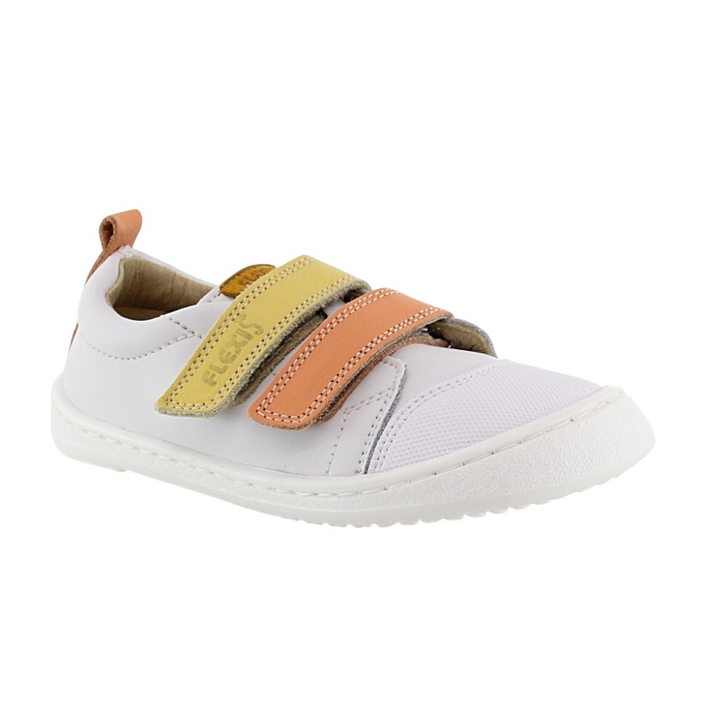 Zapatos barefoot Flexi Nens 9000-R Blanco-Naranja-Amarillo