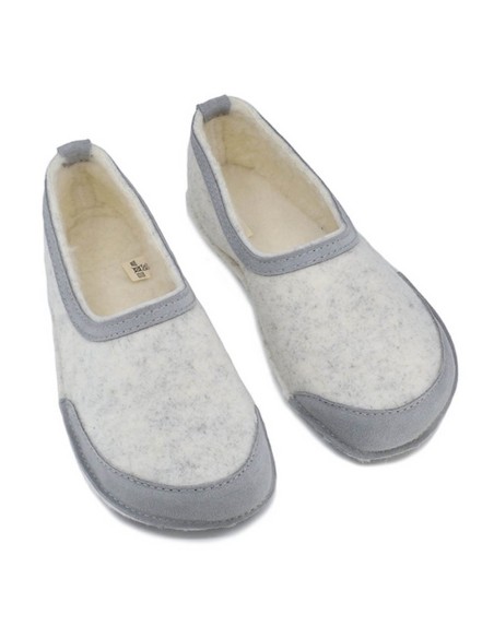 Zapatillas de casa barefoot OmaKing fieltro Blanco