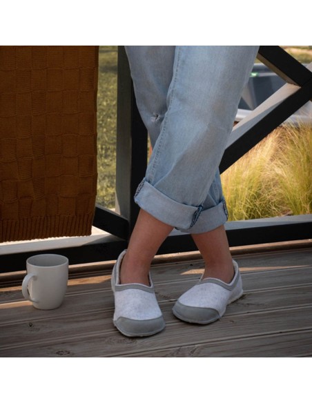 Zapatillas de casa barefoot OmaKing fieltro Blanco