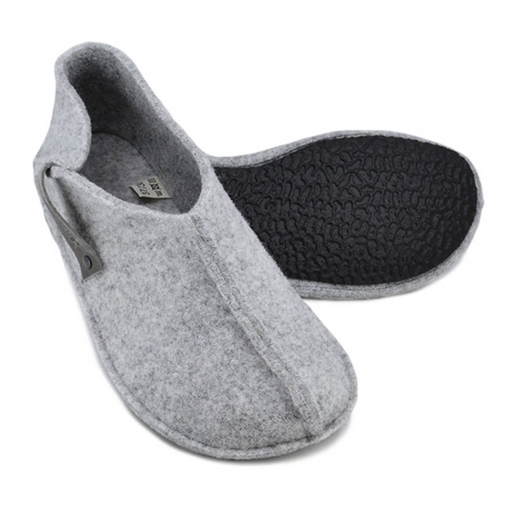 Zapatillas de casa barefoot OmaKing fieltro cerrado Gris
