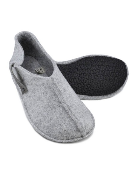 Zapatillas de casa barefoot OmaKing fieltro cerrado Gris