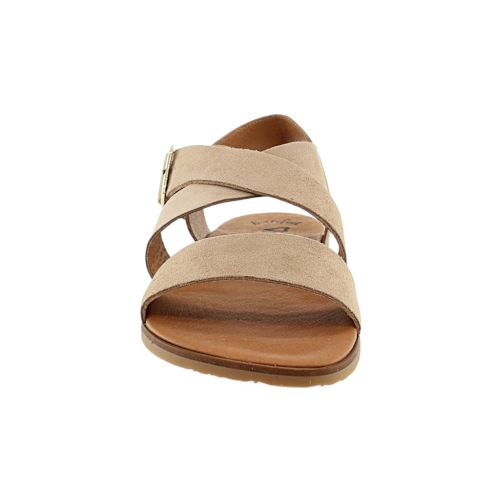 Sandalias barefoot Vivant Lino Camello