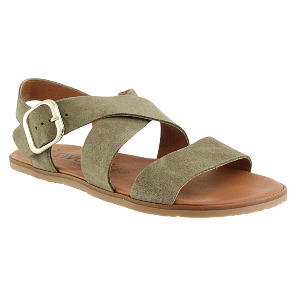 Sandalias barefoot Vivant Lino Kaki