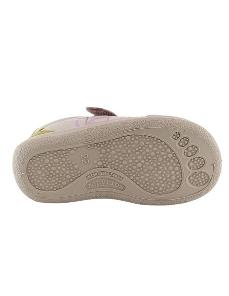 Zapatos respetuosos Zapyflex Jooguin velcro y elástico Rosa
