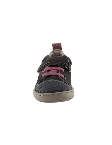 Calzado respetuoso ZapyFlex Velcro y elástico Gris-Fucsia
