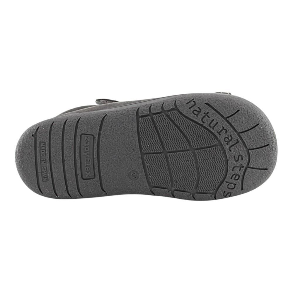 Botines barefoot Zapyflex velcro y elástico Gris-Malva