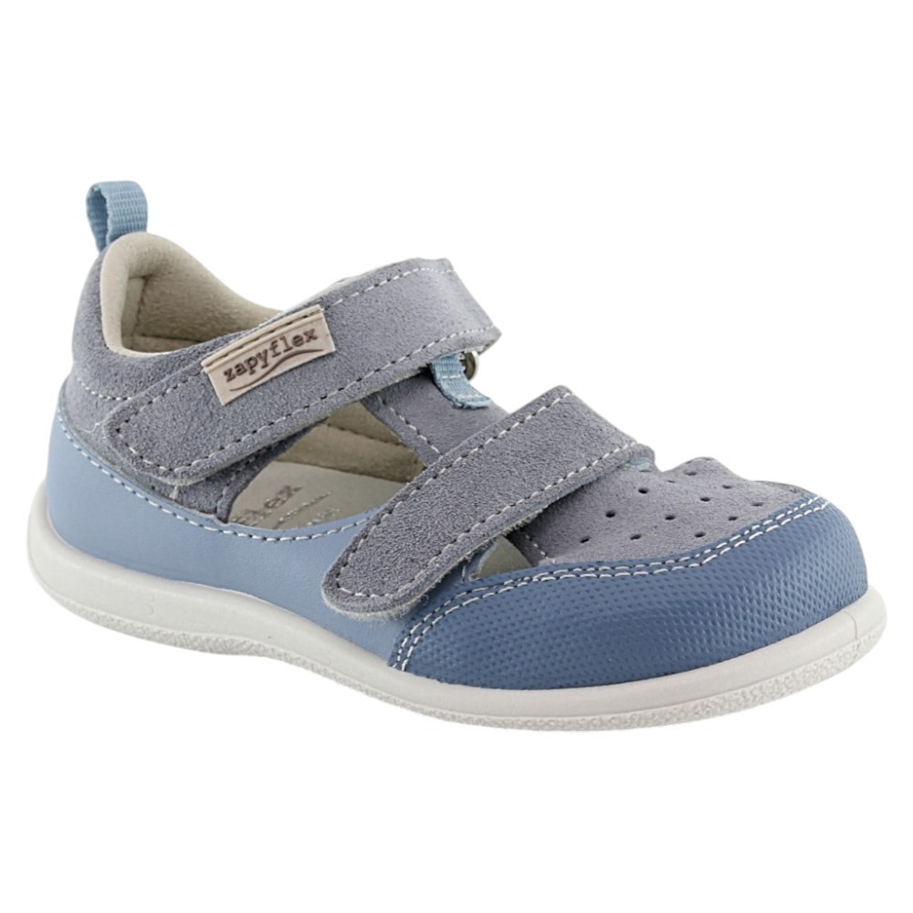 Sandalias respetuosas Zapyflex Doble Velcro Celeste