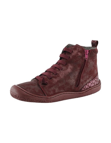 Botines barefoot Yoyo Borgoña forro borreguito